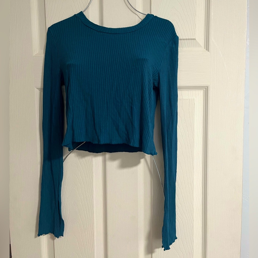 Teal crop top
